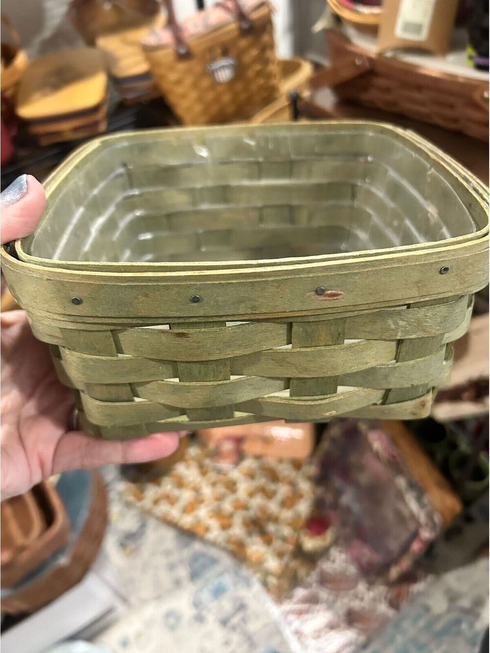 Longaberger green medium berry basket